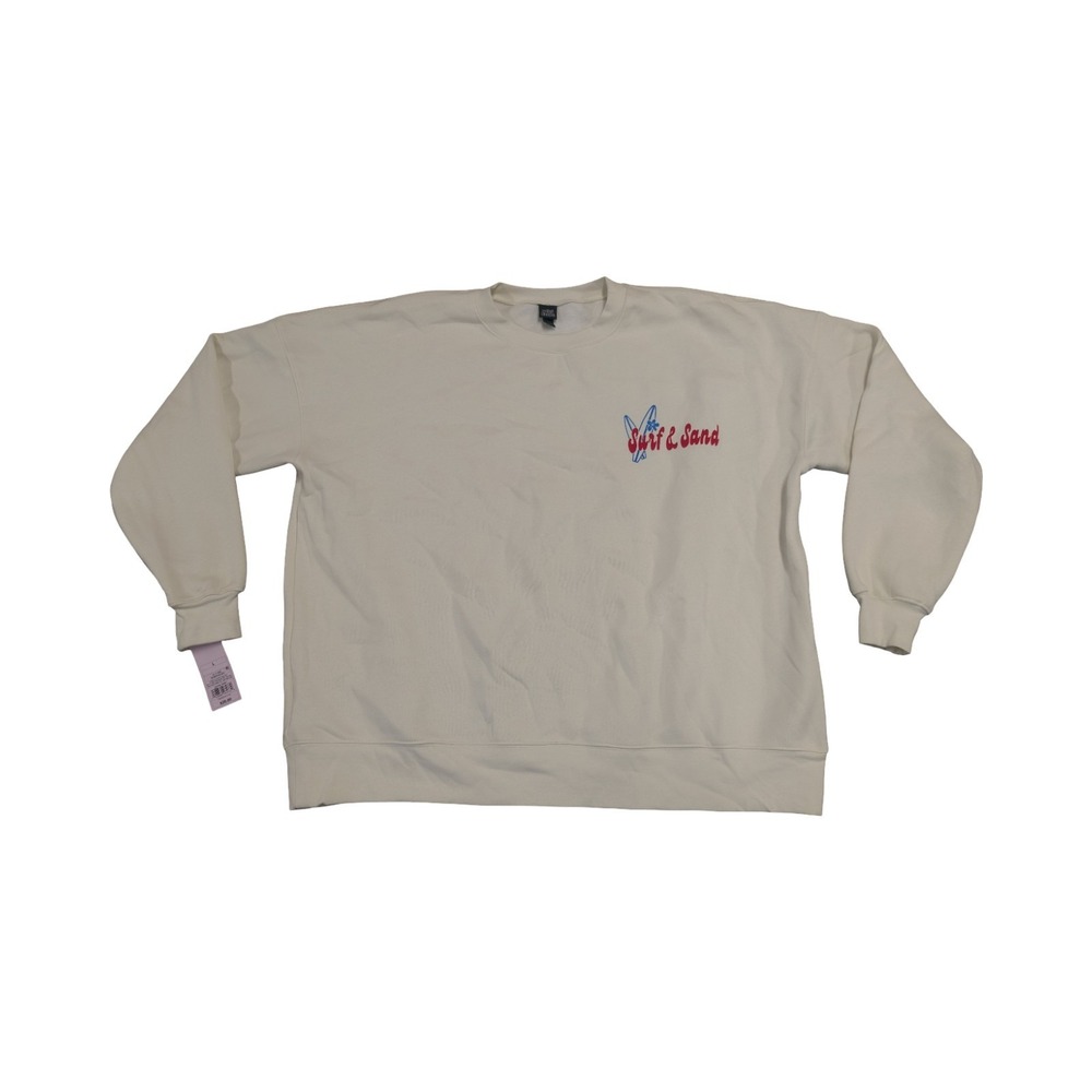 ⭐C6 Wild Fable Womens Cream Pullover Sweatshirt "Surf & Sand"‎ Size L